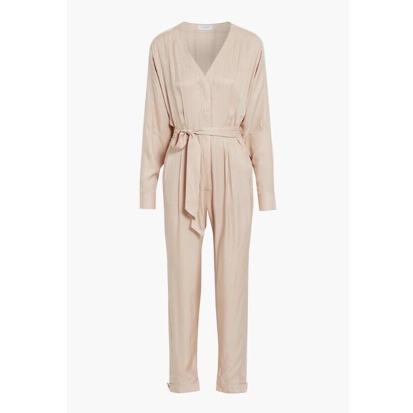 $539 Equipment Pommine Viscose Silk Pink Jumpsuit Pockets Women Size 2 *No Belt* - Picture 16 of 16